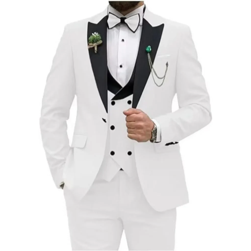 Color: green, Size: One Size – Men Suit Colorful Luxury Blazer Vest And Pant Sets 3 Piece Birthday Dress Business  Prom Evening Party Costumes High Quality