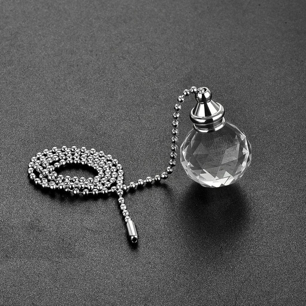 Color: green, Ships From: CHINA – Ceiling Fan Pull Chain, 20 Inch Nickel Finish Chain Ornament Extension, 30mm Red Crystal Ball Pendant 2Pcs