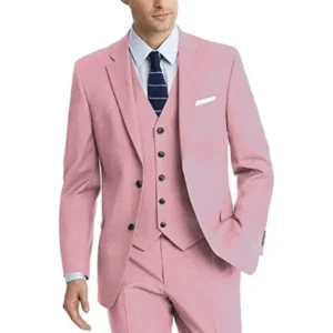 Color: Blue, Size: One Size - Formal Suit for Men Slim 3 Pieces Blazer Vest and Pant Set Notched Lapel High Quality Elegant Tuxedo Set Wedding Dress Business