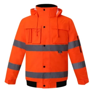 Color: Orange, Size: M - High Visibility Parka Windproof Jacket Waterproof Parka Men's Work Reflective Parka