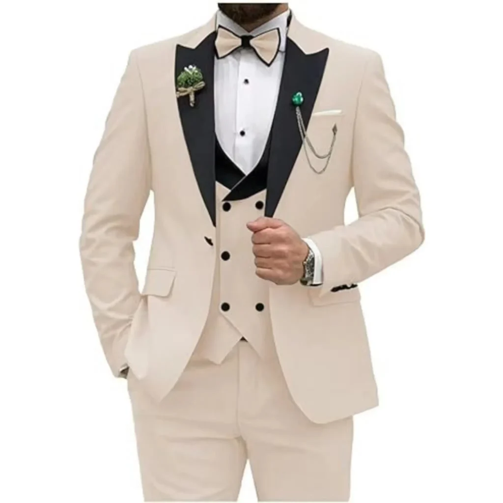 Color: Dark Grey, Size: XXL – Men Suit Colorful Luxury Blazer Vest And Pant Sets 3 Piece Birthday Dress Business  Prom Evening Party Costumes High Quality