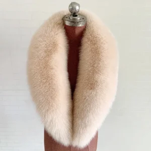 Color: CORAL RED, Size: L - 100% Natural Real Fox Fur Collar For Women Men Coat Jacket Fur Scarf Winter Extra Large Size Neck Warmer Fur Scarf Shawls Wraps