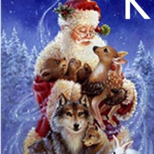 style: K, Painting size: 40x50cm-Square, Painting style:  - Christmas DIY Santa Mosaic Square Round Diamond Painting