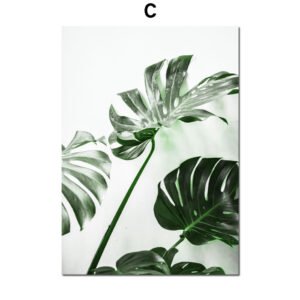 style: C, Painting size: 50x70cm-Square, Painting style:  - Diamond Painting Lily Abstract Green Art Herbal Natural Nordic Poster