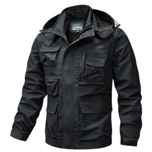 Color: Black 2288, Size: M - Outdoor Windproof Shell Jacket Loose Plus Size Casual Multi-pocket Workwear Jacket