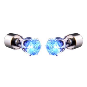 LED Faux Diamond Pierced Earrings Blue