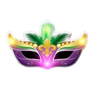 Carnival New Orleans Mardi Gras Mask Flashing Body Light Lapel Pins
