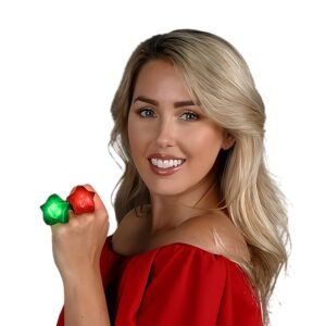 Flashing Star Shaped Festive Christmas Ring Pack of 24
