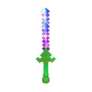 Light Up Mardi Gras Pixelated Bubble Sword with Sound