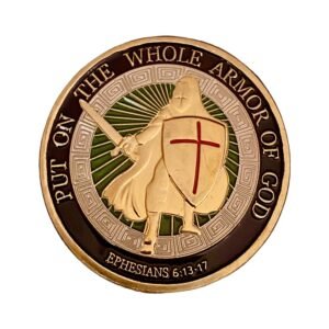 Put on the Whole Armor of God Christian Gold Plated Coin