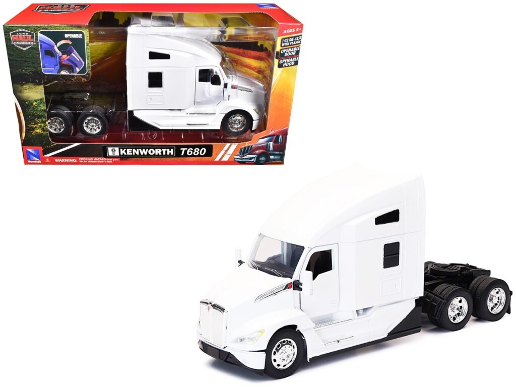 Kenworth T680 Truck Tractor White “Long Haul Truckers” Series 1/32 Diecast Model by New Ray