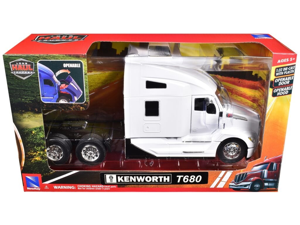 Kenworth T680 Truck Tractor White “Long Haul Truckers” Series 1/32 Diecast Model by New Ray