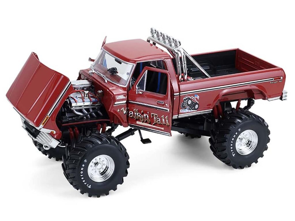 1979 Ford F-250 Monster Truck with 48-Inch Tires “Walkin’ Tall” Red “Kings of Crunch” Series 1/18 Diecast Model Car by Greenlight