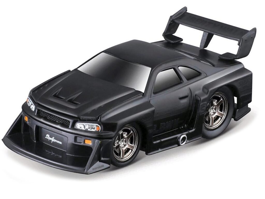 1999 Nissan Skyline GT-R (R34) #5 “Liberty Walk” Matt Black 1/64 Diecast Model Car by Muscle Machines