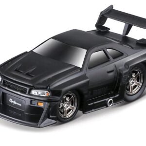 1999 Nissan Skyline GT-R (R34) #5 "Liberty Walk" Matt Black 1/64 Diecast Model Car by Muscle Machines