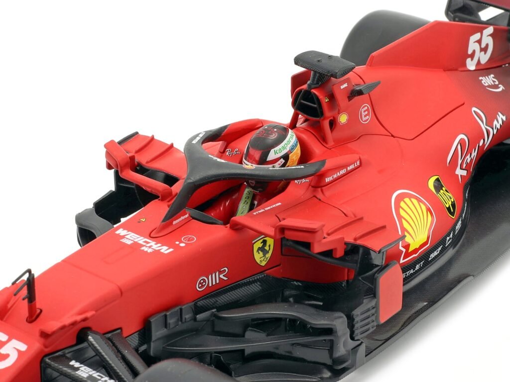 Ferrari SF21 #55 Carlos Sainz Formula One F1 Car “Ferrari Racing” Series 1/18 Diecast Model Car by Bburago