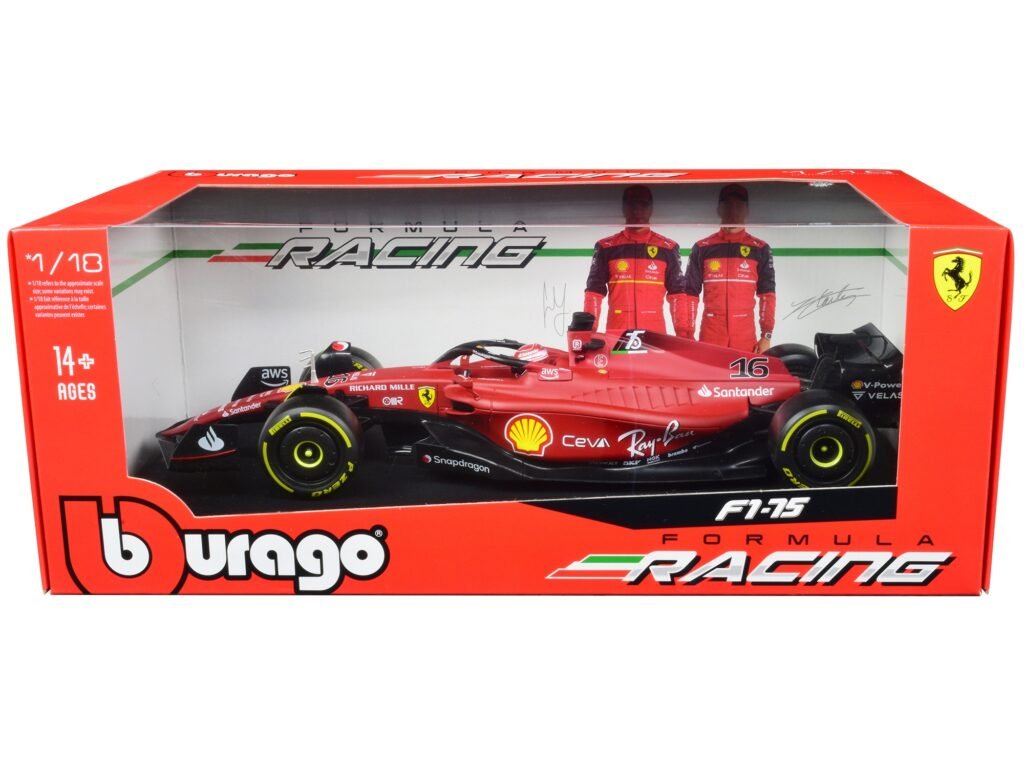 Ferrari F1-75 #16 Charles Leclerc “Ferrari Racing” Formula One F1 (2022) “Formula Racing” Series 1/18 Diecast Model Car by Bburago