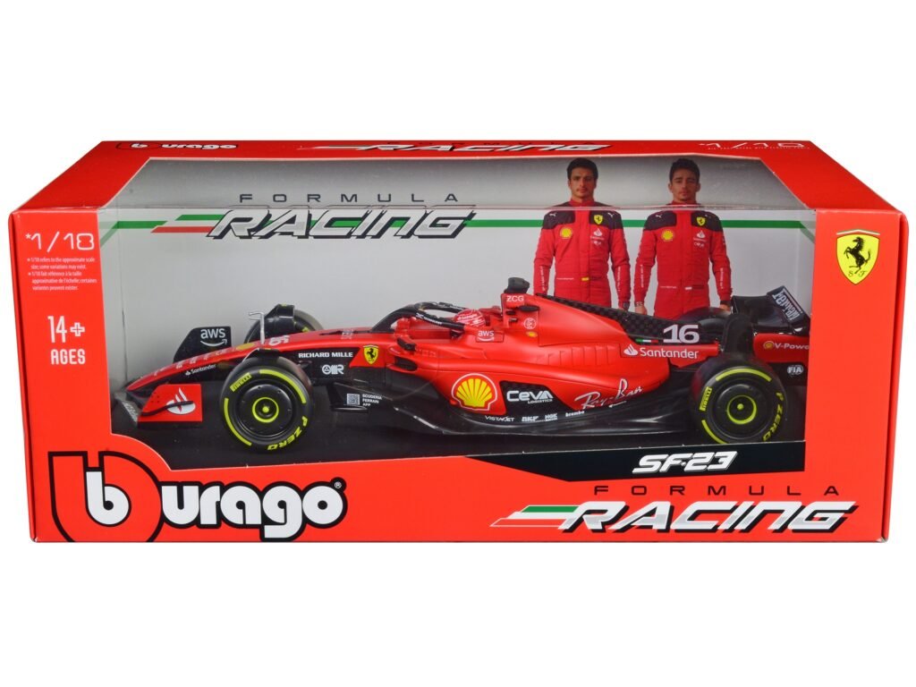 Ferrari SF-23 #16 Charles Leclerc Formula One F1 World Championship (2023) “Formula Racing” Series 1/18 Diecast Model Car by Bburago