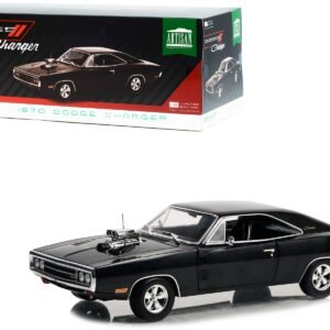 1970 Dodge Charger with Blown Engine Black "Artisan Collection" Series 1/18 Diecast Model Car by Greenlight