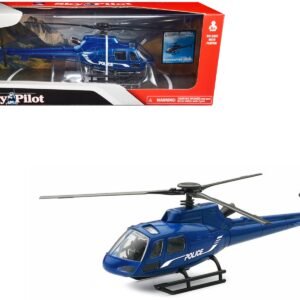 Eurocopter AS350 Helicopter Blue Metallic "Police" "Sky Pilot" Series 1/43 Diecast Model by New Ray