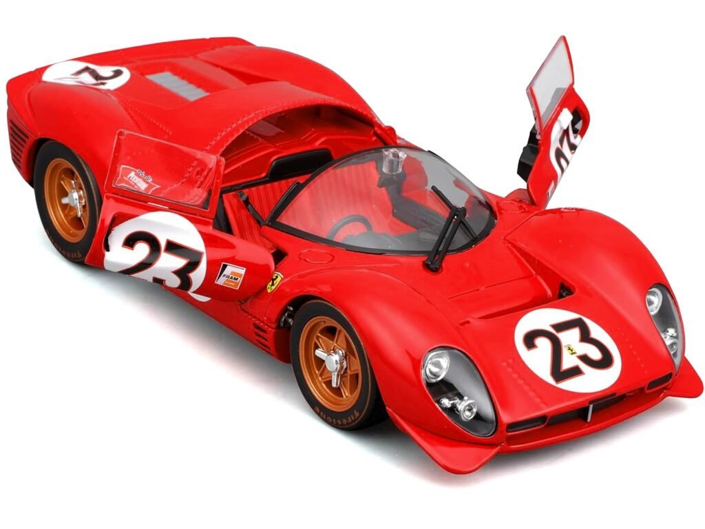 Ferrari 330 P4 #23 Lorenzo Bandini – Chris Amon “Ferrari S.P.A.” Winner “24 Hours of Daytona” (1967) “Racing” Series 1/24 Diecast Model Car by Bburago