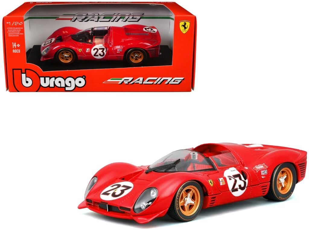 Ferrari 330 P4 #23 Lorenzo Bandini – Chris Amon “Ferrari S.P.A.” Winner “24 Hours of Daytona” (1967) “Racing” Series 1/24 Diecast Model Car by Bburago