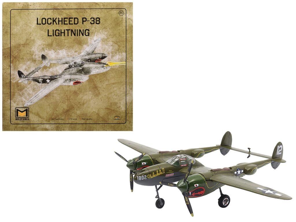 Lockheed P-38 Lightning Fighter Aircraft “Haleakala II 80th FG 459th FS Twin Dragons” (1944) United States Army Air Forces 1/72 Diecast Model by Militaria Die Cast