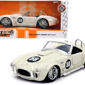 1965 Shelby Cobra 427 S/C #58 Cream "Bigtime Muscle" 1/24 Diecast Model Car by Jada