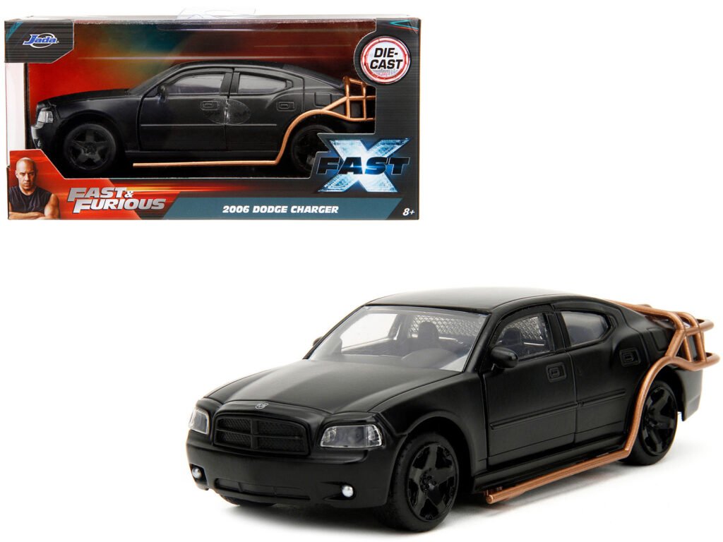 2006 Dodge Charger Matt Black with Outer Cage “Fast & Furious” Series 1/32 Diecast Model Car by Jada
