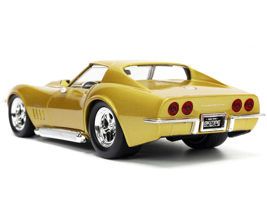 1969 Chevrolet Corvette Stingray ZL-1 Gold Metallic with Black Stripe “Bigtime Muscle” Series 1/24 Diecast Model Car by Jada