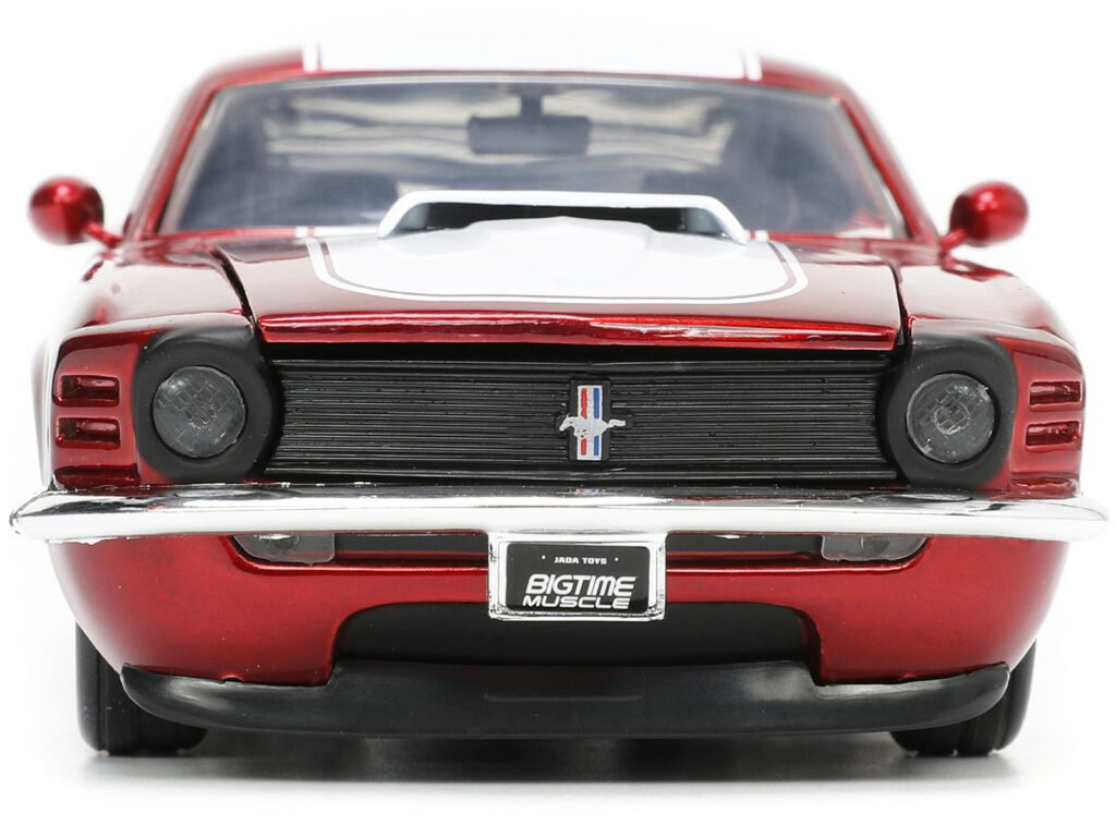 1970 Ford Mustang Boss 429 Candy Red with White Stripes “Super Boss” “Bigtime Muscle” Series 1/24 Diecast Model Car by Jada