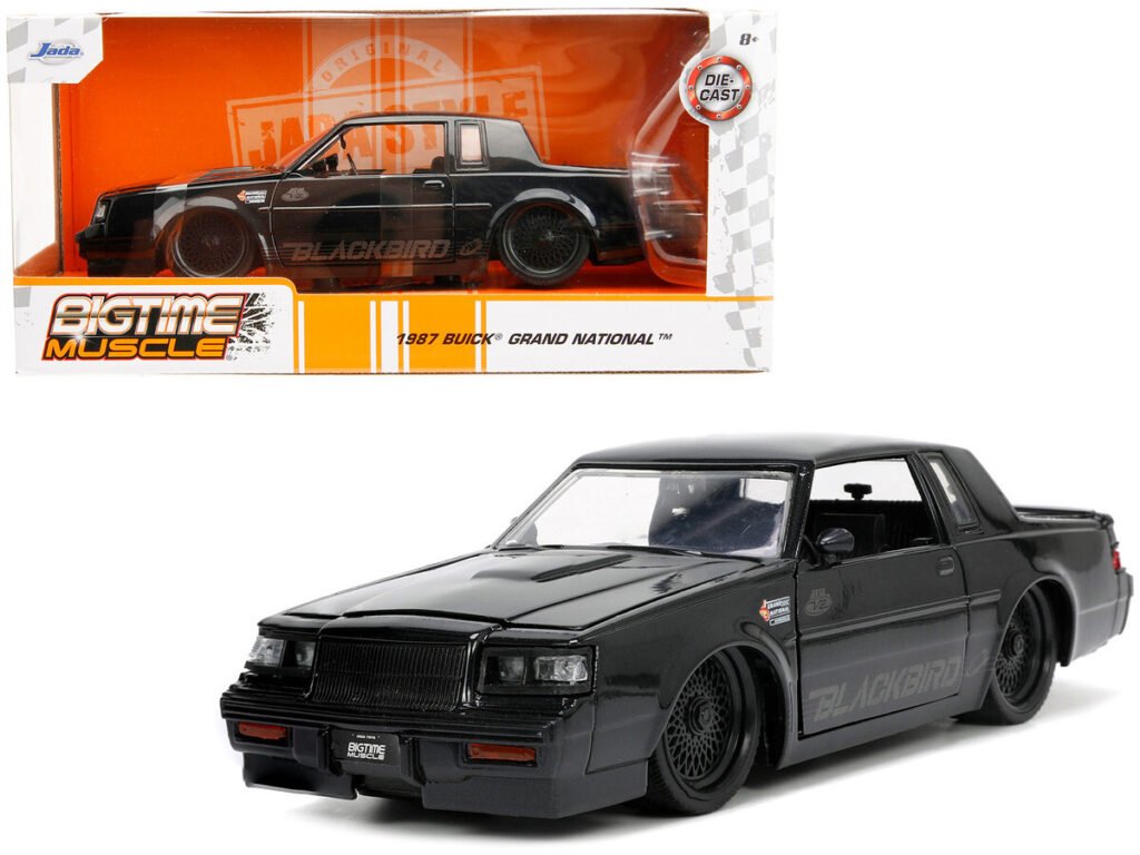 1987 Buick Grand National Black Metallic “Blackbird” “Bigtime Muscle” Series 1/24 Diecast Model Car by Jada