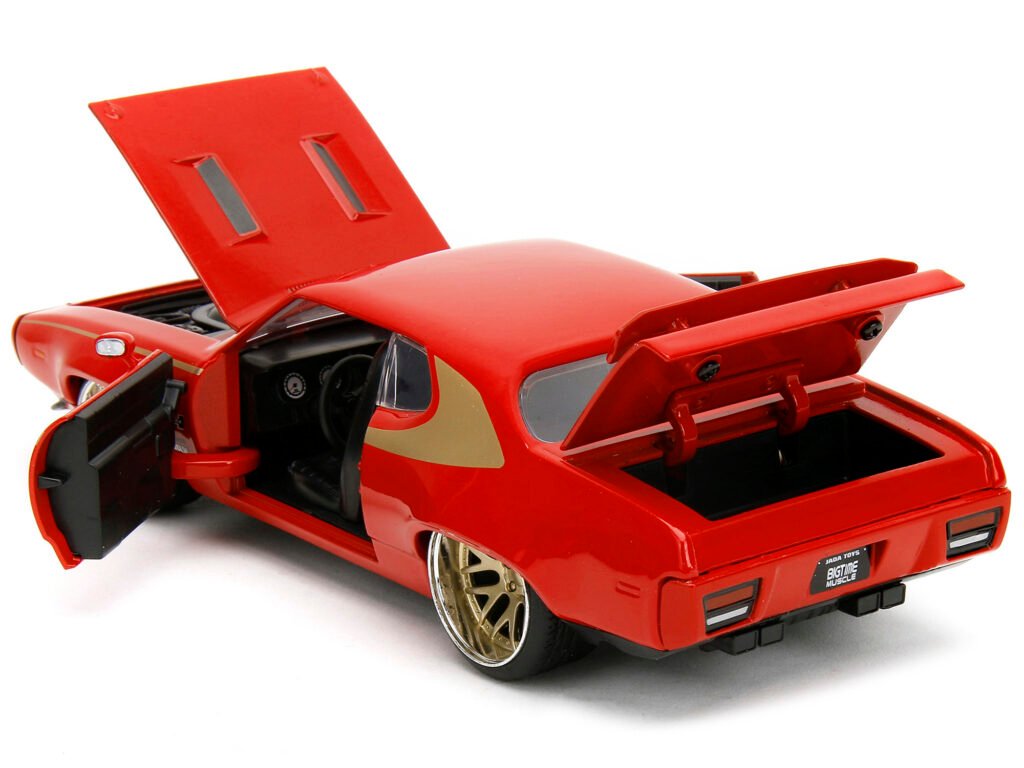 1972 Plymouth GTX Red with Gold Graphics “Bigtime Muscle” Series 1/24 Diecast Model Car by Jada