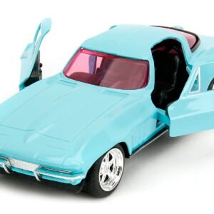 1966 Chevrolet Corvette Light Blue with Pink Tinted Windows "Pink Slips" Series 1/32 Diecast Model Car by Jada