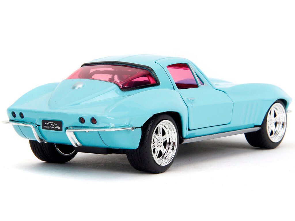 1966 Chevrolet Corvette Light Blue with Pink Tinted Windows “Pink Slips” Series 1/32 Diecast Model Car by Jada