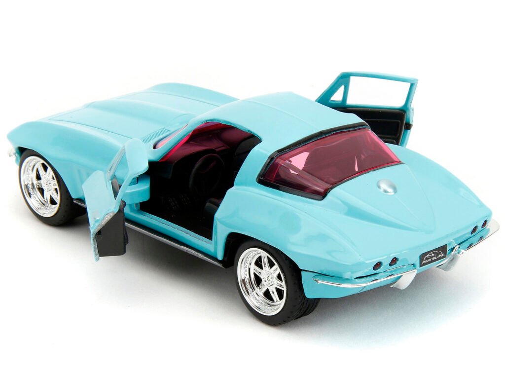 1966 Chevrolet Corvette Light Blue with Pink Tinted Windows “Pink Slips” Series 1/32 Diecast Model Car by Jada