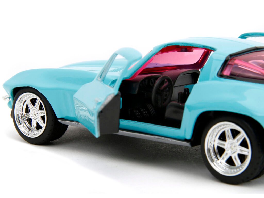 1966 Chevrolet Corvette Light Blue with Pink Tinted Windows “Pink Slips” Series 1/32 Diecast Model Car by Jada