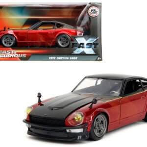 1972 Datsun 240Z Black and Red Metallic with Graphics "Fast X" (2023) Movie "Fast & Furious" Series 1/24 Diecast Model Car by Jada