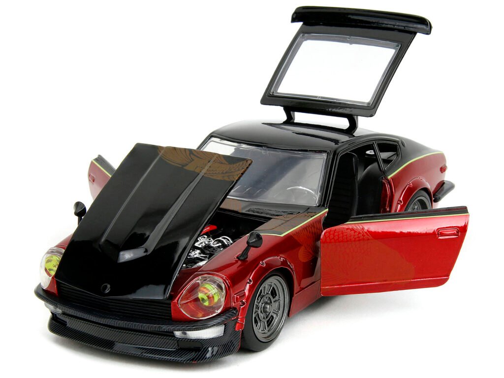 1972 Datsun 240Z Black and Red Metallic with Graphics “Fast X” (2023) Movie “Fast & Furious” Series 1/24 Diecast Model Car by Jada