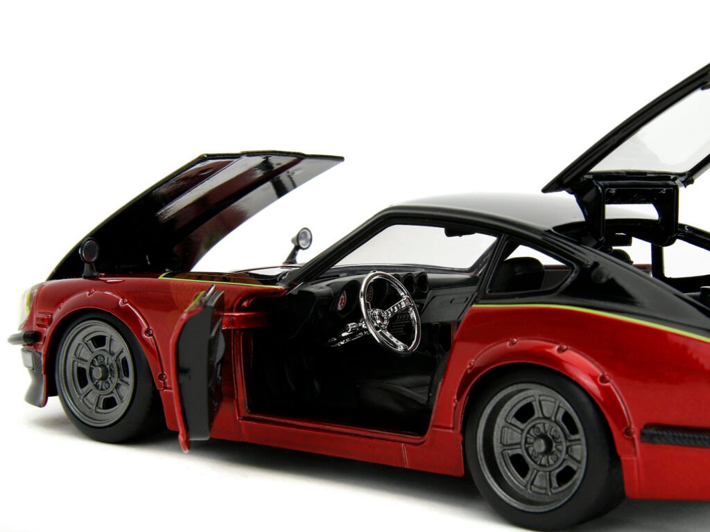 1972 Datsun 240Z Black and Red Metallic with Graphics “Fast X” (2023) Movie “Fast & Furious” Series 1/24 Diecast Model Car by Jada