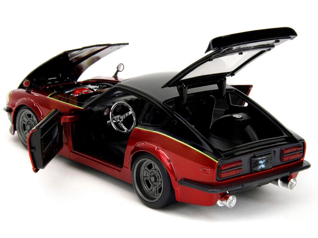 1972 Datsun 240Z Black and Red Metallic with Graphics “Fast X” (2023) Movie “Fast & Furious” Series 1/24 Diecast Model Car by Jada