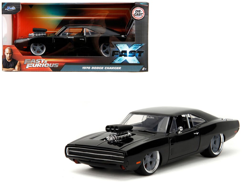 1970 Dodge Charger R/T Black “Fast X” (2023) Movie “Fast & Furious” Series 1/24 Diecast Model Car by Jada