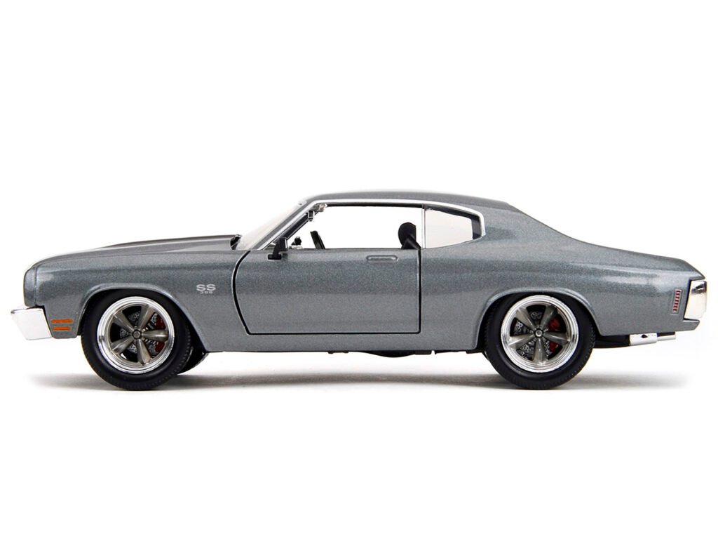 1970 Chevrolet Chevelle SS Gray Metallic with Black Stripes “Fast & Furious” (2009) Movie “Fast & Furious” Series 1/24 Diecast Model Car by Jada