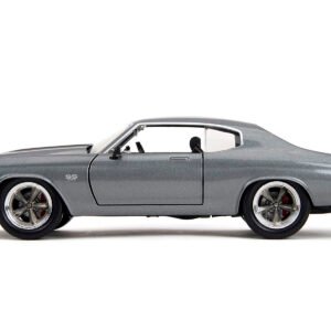 1970 Chevrolet Chevelle SS Gray Metallic with Black Stripes "Fast & Furious" (2009) Movie "Fast & Furious" Series 1/24 Diecast Model Car by Jada