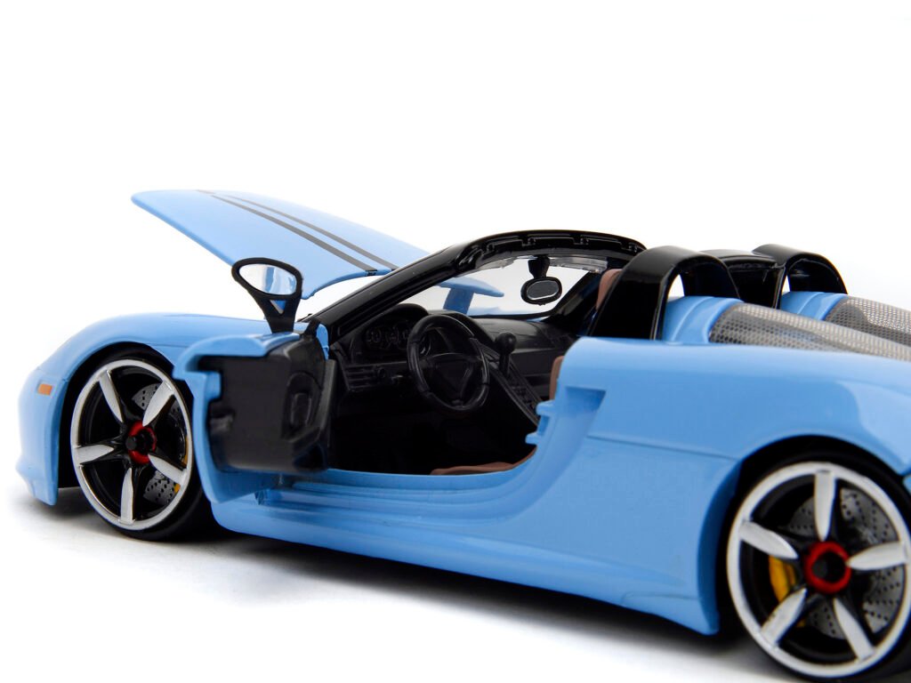 Porsche Carrera GT Convertible Blue with Black Stripes “Pink Slips” Series 1/24 Diecast Model Car by Jada