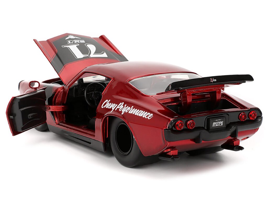 1971 Chevrolet Camaro #71 Red Metallic with Black Stripes “Bigtime Muscle” Series 1/24 Diecast Model Car by Jada