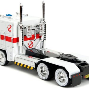 G1 Autobot Optimus Prime Truck White with Robot on Chassis from "Transformers" TV Series - "Ghostbusters" (1984) Movie Crossover "Hollywood Rides" Series 1/24 Diecast Model by Jada