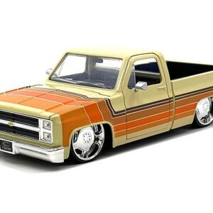 1985 Chevrolet C-10 Pickup Truck Beige with Stripes and Lowenhart Wheels "Just Trucks" Series 1/24 Diecast Model Car by Jada