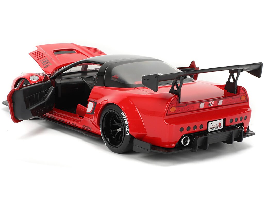2002 Honda NSX-R RHD (Right Hand Drive) “Bridgestone” Red with Black Top and White Stripes “JDM Tuners” Series 1/24 Diecast Model Car by Jada