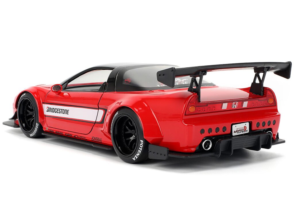 2002 Honda NSX-R RHD (Right Hand Drive) “Bridgestone” Red with Black Top and White Stripes “JDM Tuners” Series 1/24 Diecast Model Car by Jada